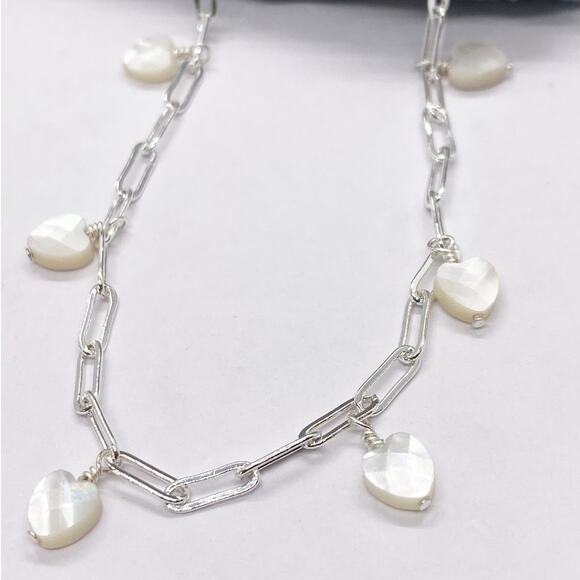 NEW FP x Luna Norte Heart Shaped Mother Of Pearl Anklet - Picture 2 of 14